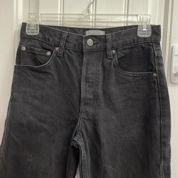 BOYISH the Tommy black denim button up high rise straight cropped jeans.  24 - Picture 2 of 11